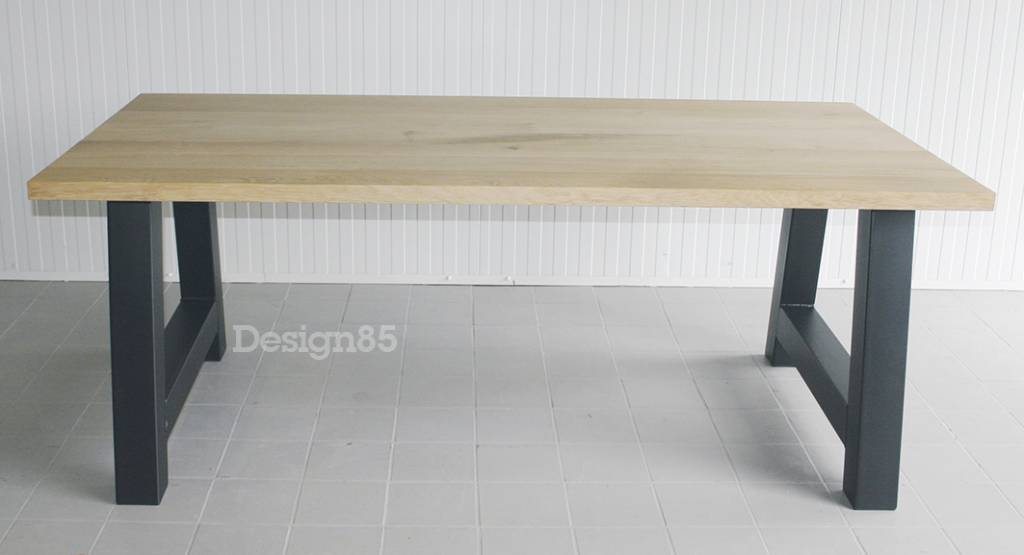 industriele eiken eettafel massief eikenhout