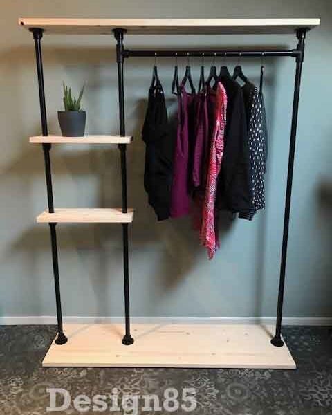 houten kledingrek chic 6