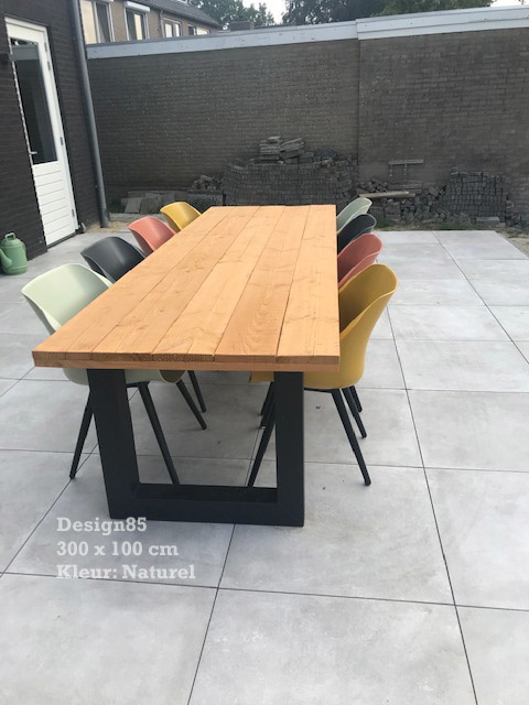 Industriële hout eettafel Buiten kopen? DESIGN85