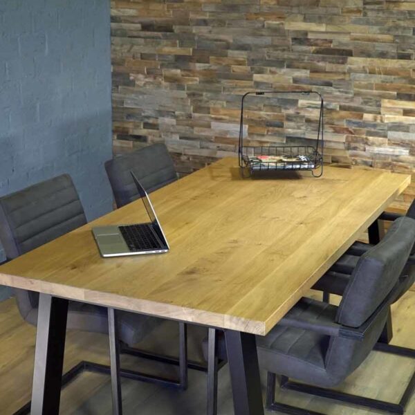 industriele eiken eettafel continentaal 1