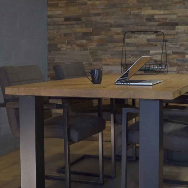 industriele eiken eettafel regen 2