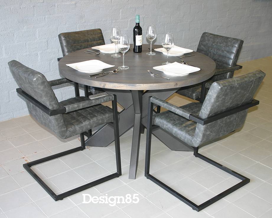 industriele eiken eettafel vloed