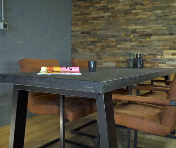 industriele steigerhout eettafel evenaar